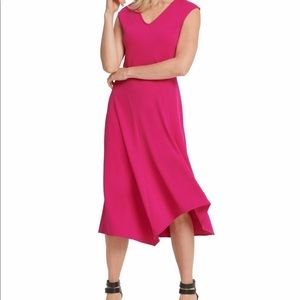 DKNY pink V neck fit and flair dress.  NWT